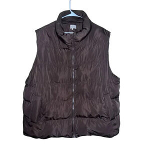 Entro Puff Vest brown sz 2x Preppy Boho Bohemian Normcore